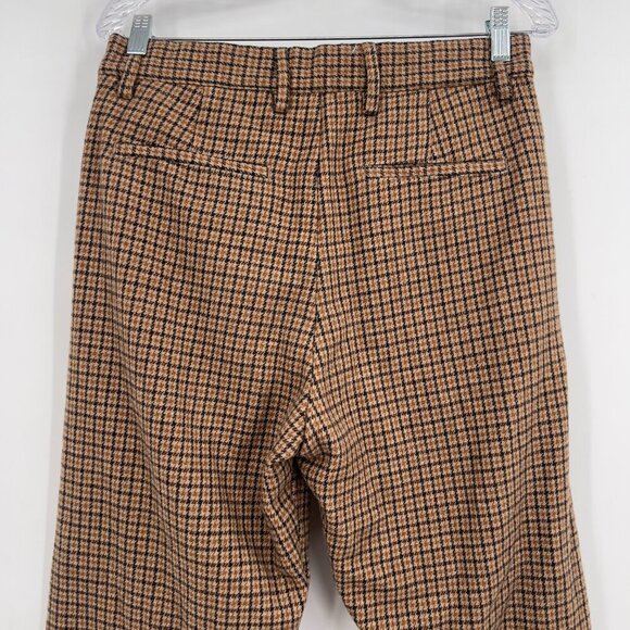 Zara Men’s Wool Blend Checkered Trousers Brown Black Size 38 (US 30) - Picture 5 of 16